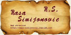 Maša Simijonović vizit kartica